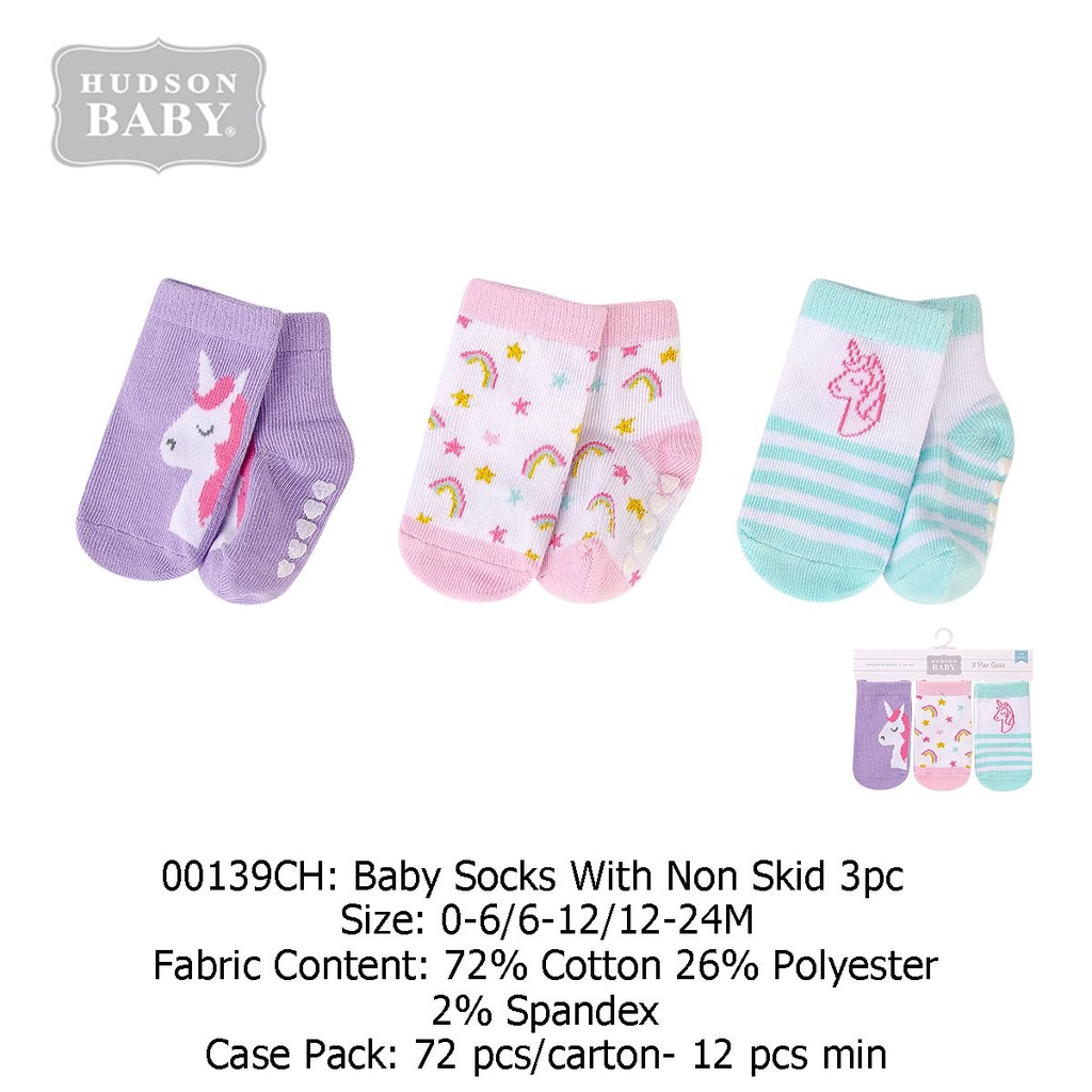 Hudson Baby Baby Socks With Non Skid (3's/Pack) 00139