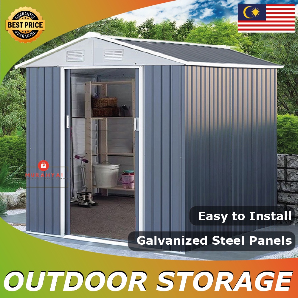 Outdoor garden Storage metal shed large backyard storage setor laman ...