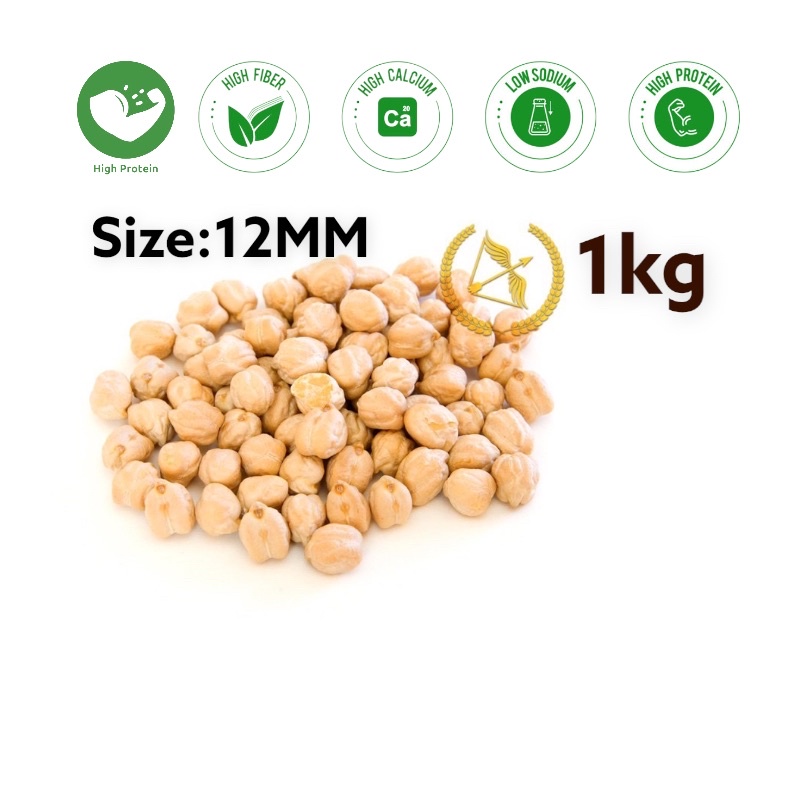 1kg Kacang kuda putih besar 12MM Mentah / Chickpeas raw/ Chick peas / kacang kuda mentah / Kacang kuda putih Raw INDIA