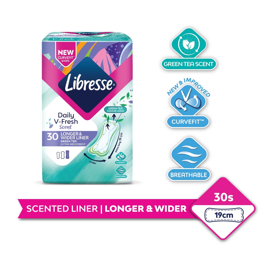 LIBRESSE Green Tea Longer & Wider Liner 30’s Shopee Malaysia