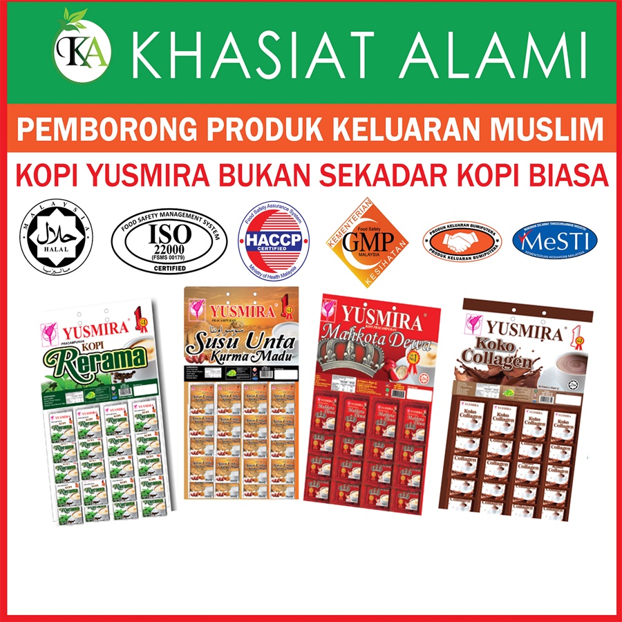 (Borong) Kopi Papan Yusmira Rerama, Unta Kurma Madu, Mahkota Dewa & Koko Kolagen