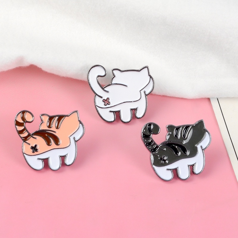 Cute Animals Enamel Pins Funny Cat Brooch Badges Clothes Collar Lapel Pin Cartoon Jewelry Gift for Kids