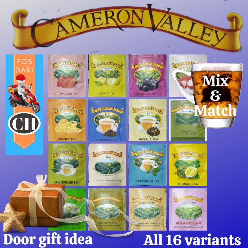 Tea Doorgift Goodies Teh uncang Cameron Valley Highlands tea Mix and Match 茶包 Loose Pack sampler tester tea in sachets.