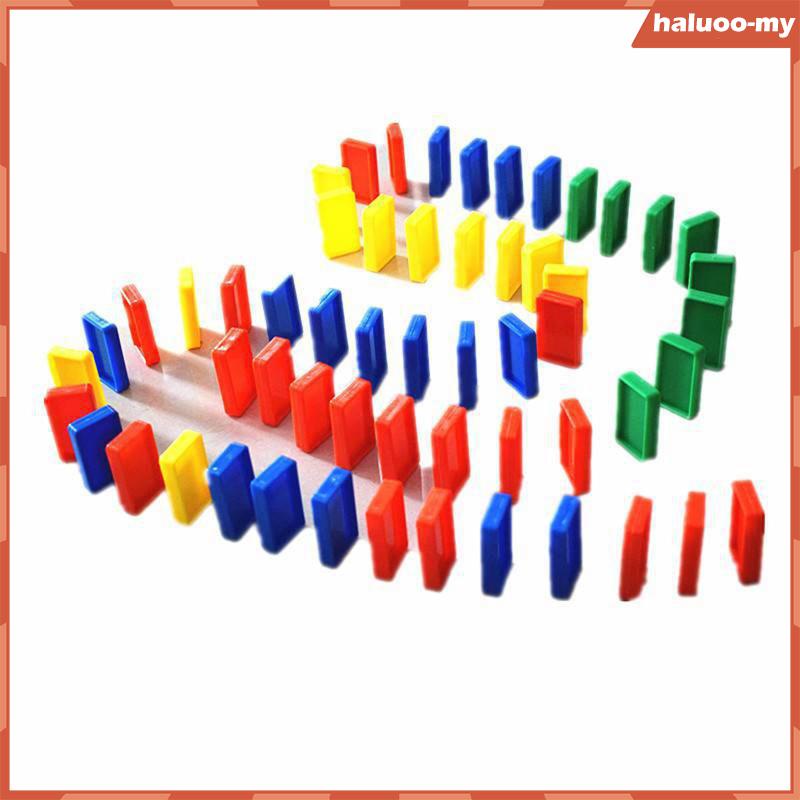 [HaluooMY] 100 Pieces Colorful Dominoes Blocks Stacking Game Educational Play Toy Family Games for Toddler Children Kids