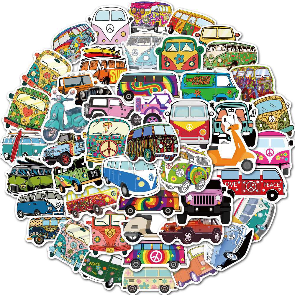 50Pcs/Set ❉ Tour Bus Series 01 Outdoor Travel Bus Motor Jeep SUV Stickers ❉ Waterproof DIY Fashion Decals Doodle Stickers