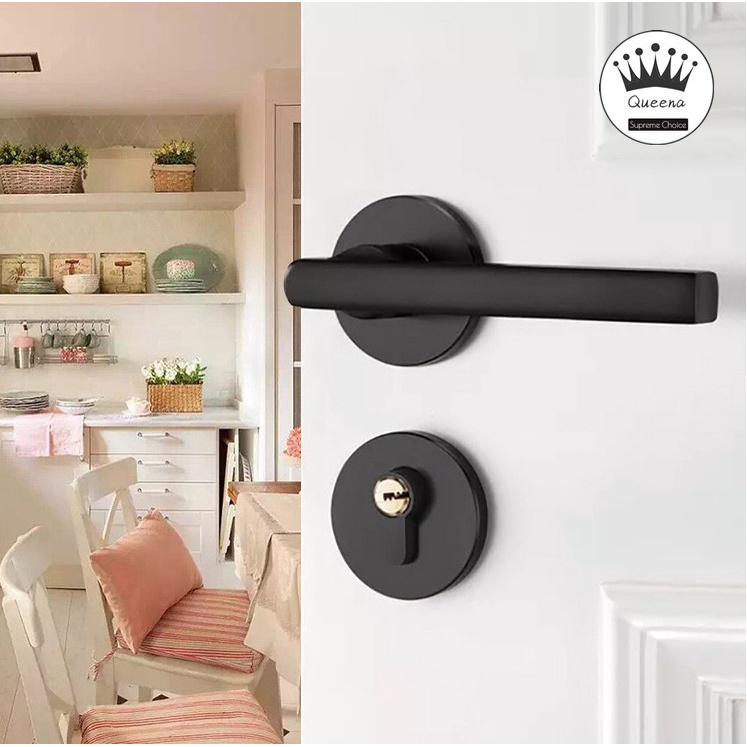 Space Aluminum Door Lock Bedroom Door Split Handle Lock Silent Door