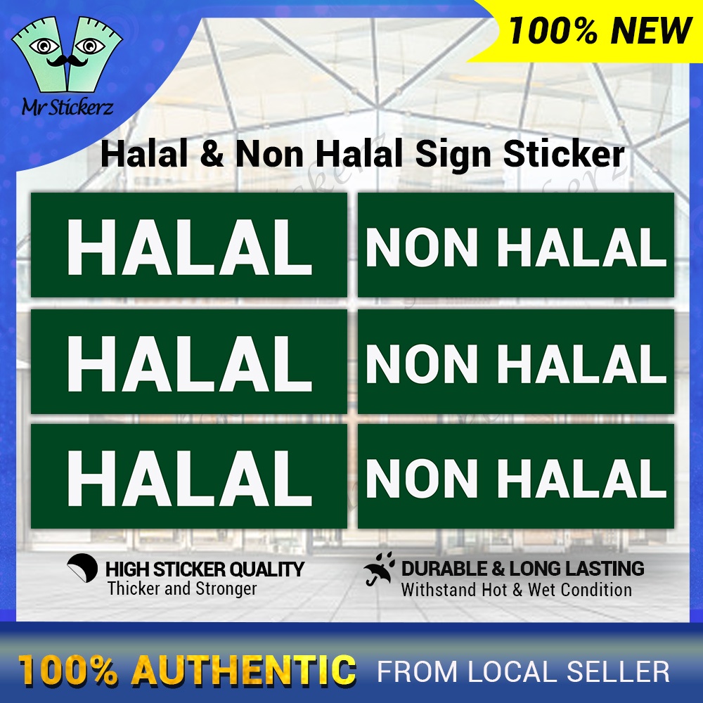 Halal & Non Halal Sign Sticker No Alcohol/ No Pork with PVC Board/ Acrylic High Sticker Quality