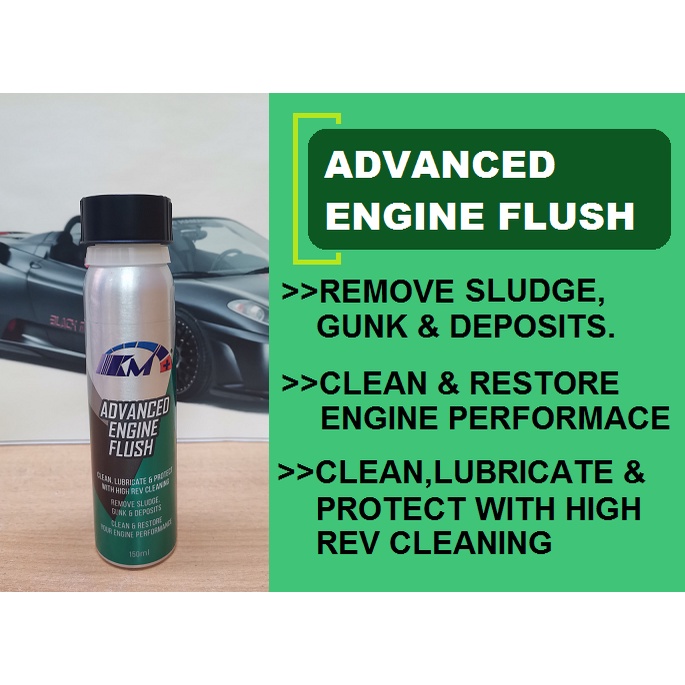 KM+ ADVANCED ENGINE FLUSH 150 ML REMOVE ENGINE OIL SLUDGE DEPOSIT