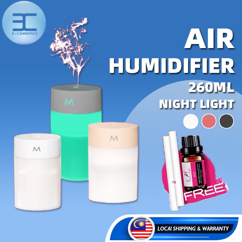 [LATEST] M1 Air Humidifier with Essential Oil Diffuser 260ML aroma diffuser humidifier 加湿器 香薰机