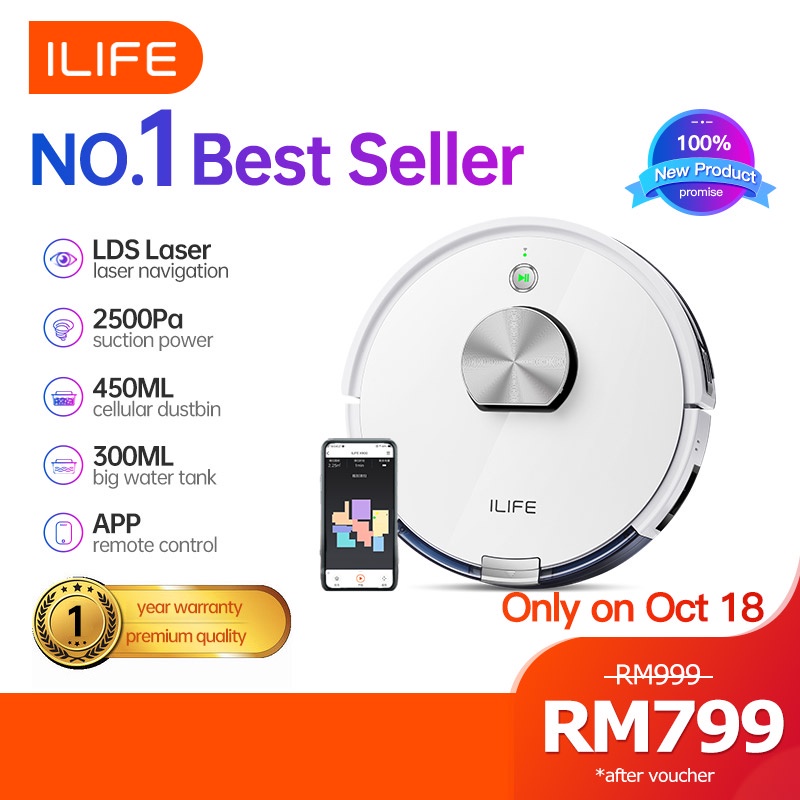 ILIFE L100 LDS Laser Navigation Smart Robot Vacuum Cleaner | APP Custom ...