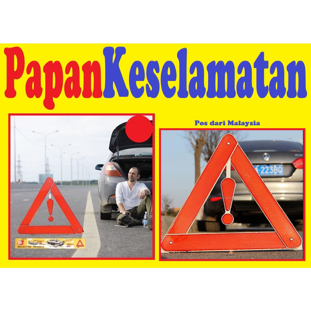 Amaran Papan Tanda Segitiga Kecemasan Keselamatan Kereta Bahaya Car