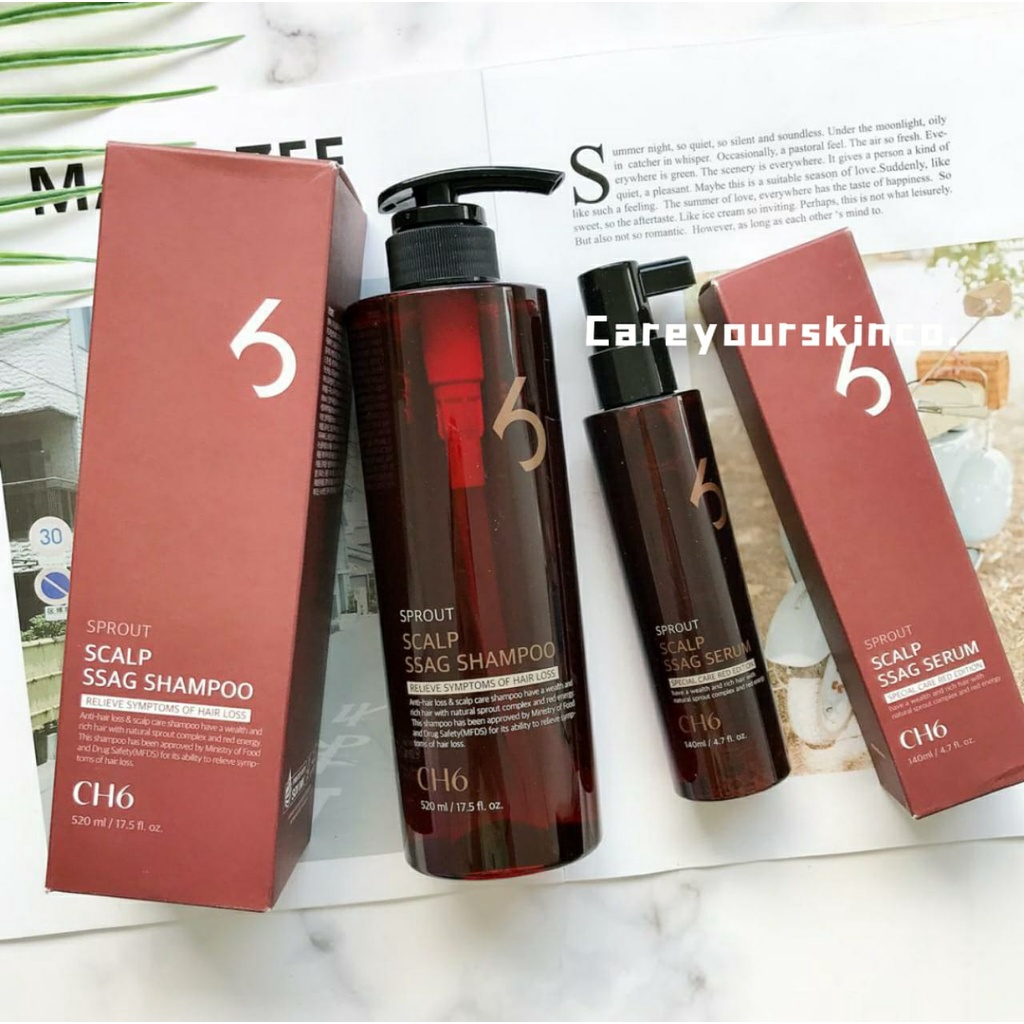 现货免运！CH6 Scalp SSAG Shampoo Anti Hair Loss 520ml 血清洗发水 / CH6 Serum 140ml 头皮护理血清