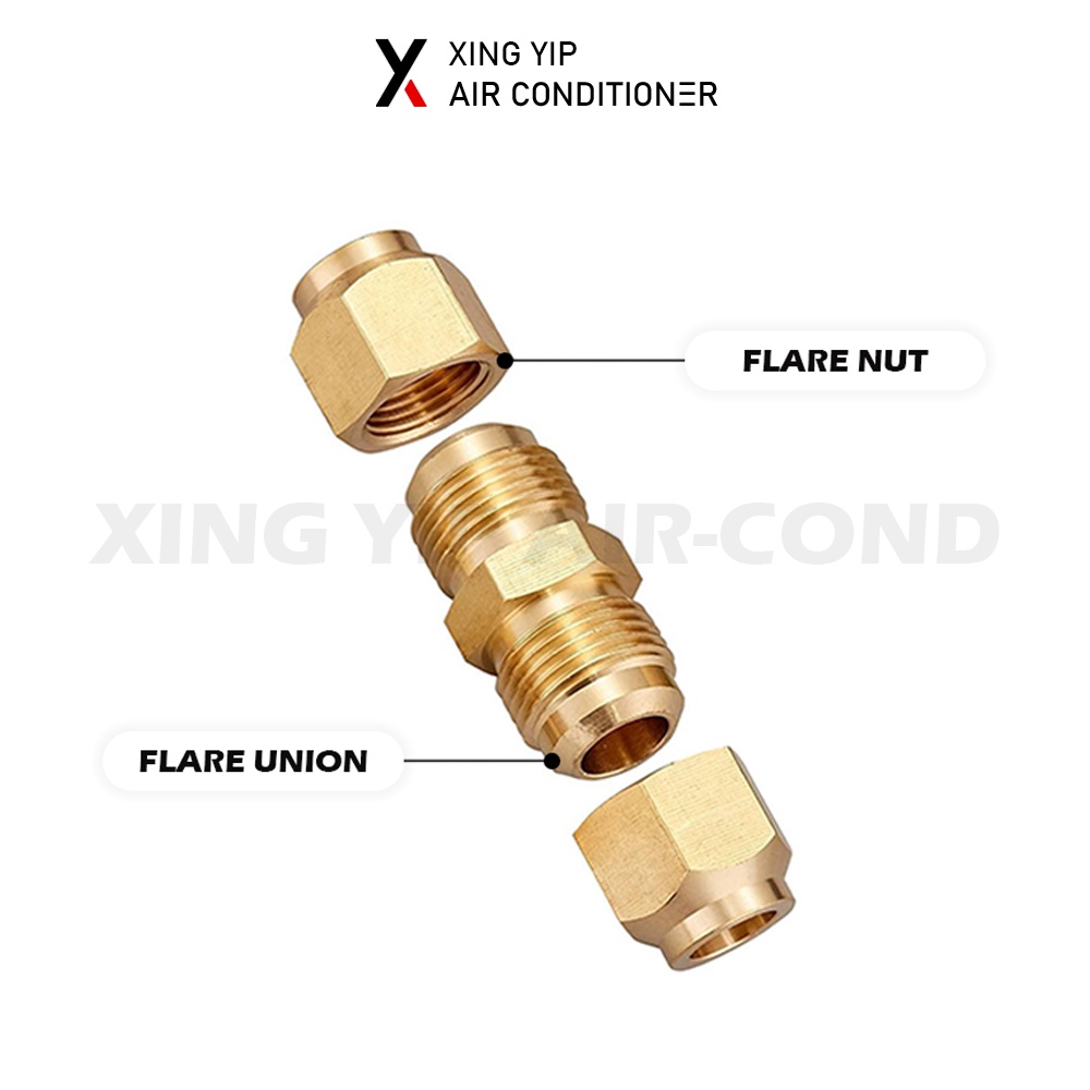 [10 Free 1] Copper Flare Nut / Double Flare Union / Air Cond Nut