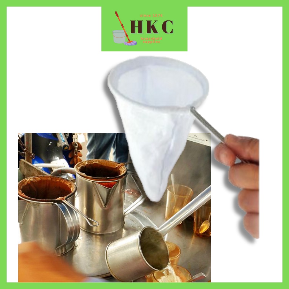 Penapis Teh Kopi Santan Soya Cotton Nylon Coffee Filter Reusable Teh-Tarik Cloth Strainer 奶茶咖啡漏过滤袋