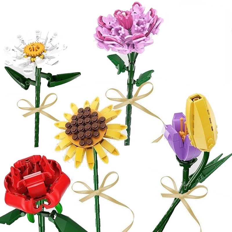 Lego Building Blocks Never Withers Rose Lego Flowers Bouquet Romantic