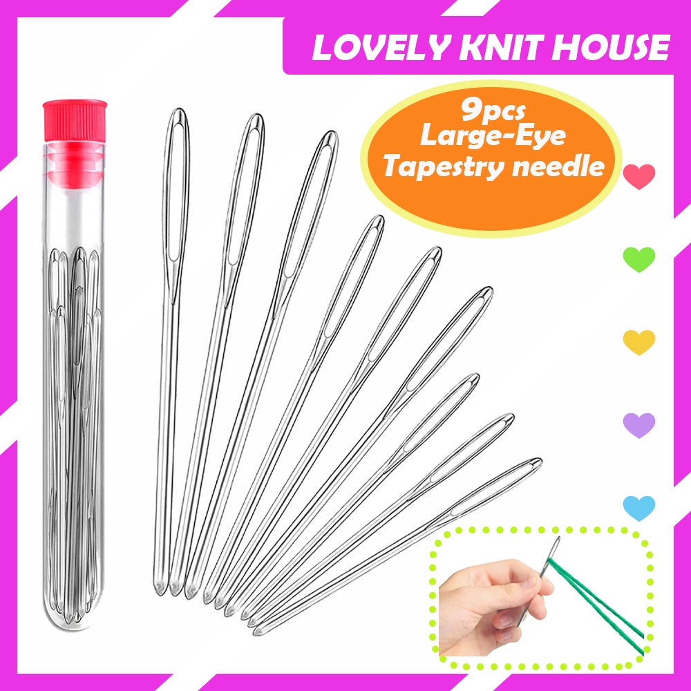 9pcs Large Eye Tapestry Needles DIY Crafts Tools Stainless Steel Embroidery Cross Stitch Knitting Yarn Sewing Jarum