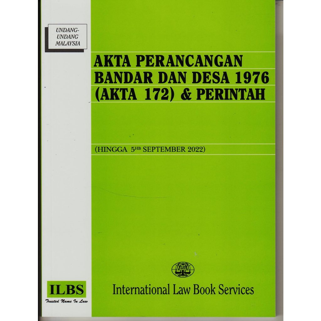 AKTA PERANCANGAN BANDAR DAN DESA 1976 (AKTA 172) & PERINTAH | Shopee ...