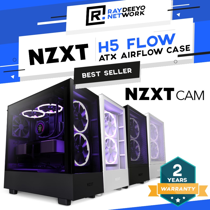 NZXT H5 Flow / H5 Elite ATX Mid-Tower Case Chassis [Extra Airflow ...