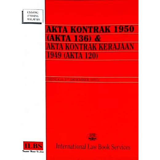 Akta Kontrak 1950 ( Akta 136 ) & Akta Kontrak Kerajaan 1949 . Buku Akta . Law Book . ILBS . { READY STOCK } A 22