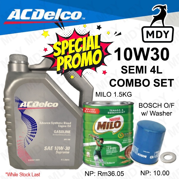 AC Delco 10W30 Advance Semi Synthetic Engine Oil Supreme API SM 4L