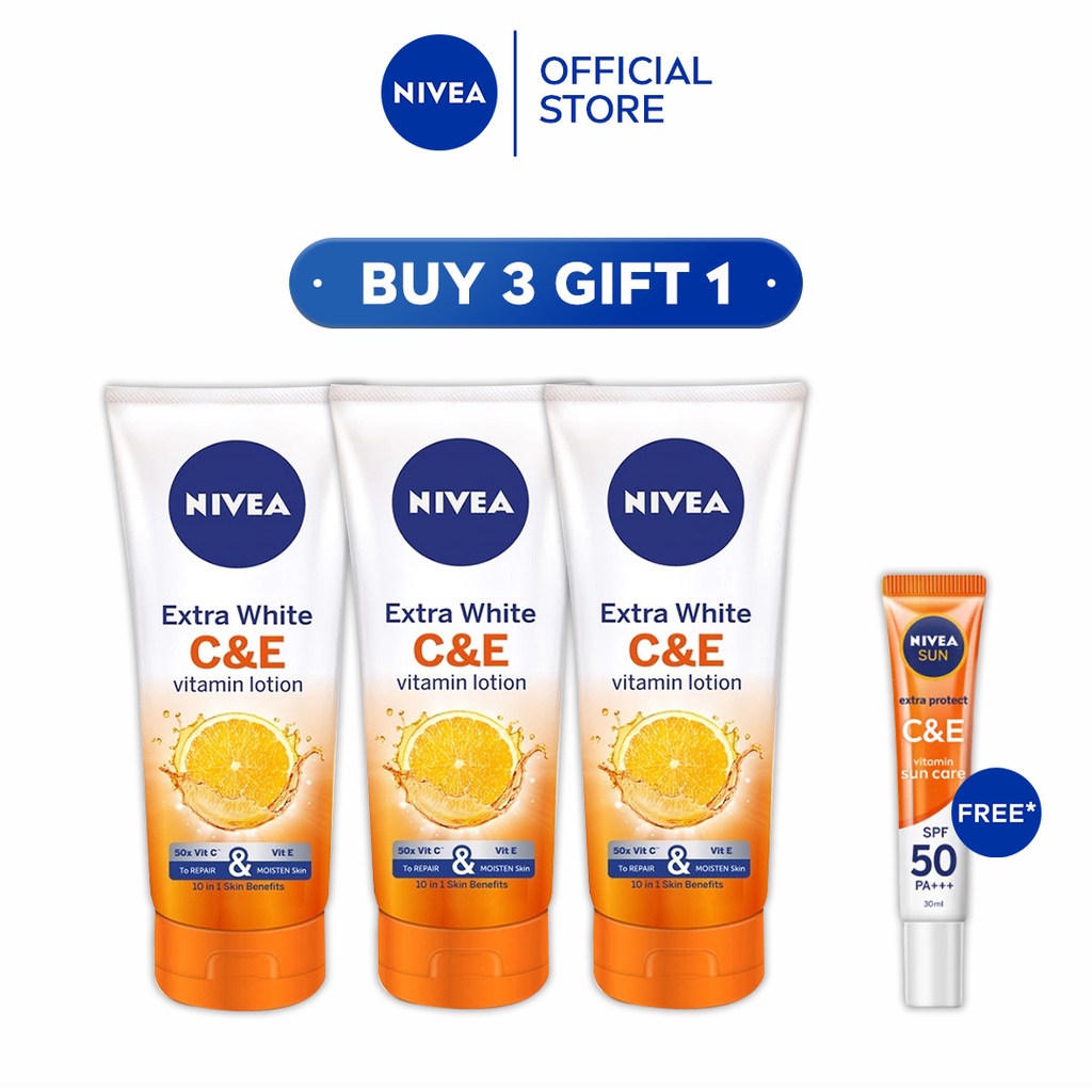 NIVEA Body Lotion Extra Bright C&E Vitamin Lotion (320ml) [Buy 3 Gift 1