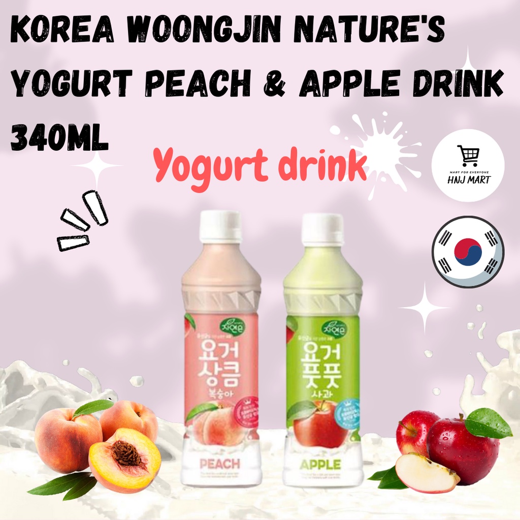 Korea Woongjin Nature's Yogurt Peach & Apple Drink 340ml Yogurt Drink (Yogurt Peach / Yogurt