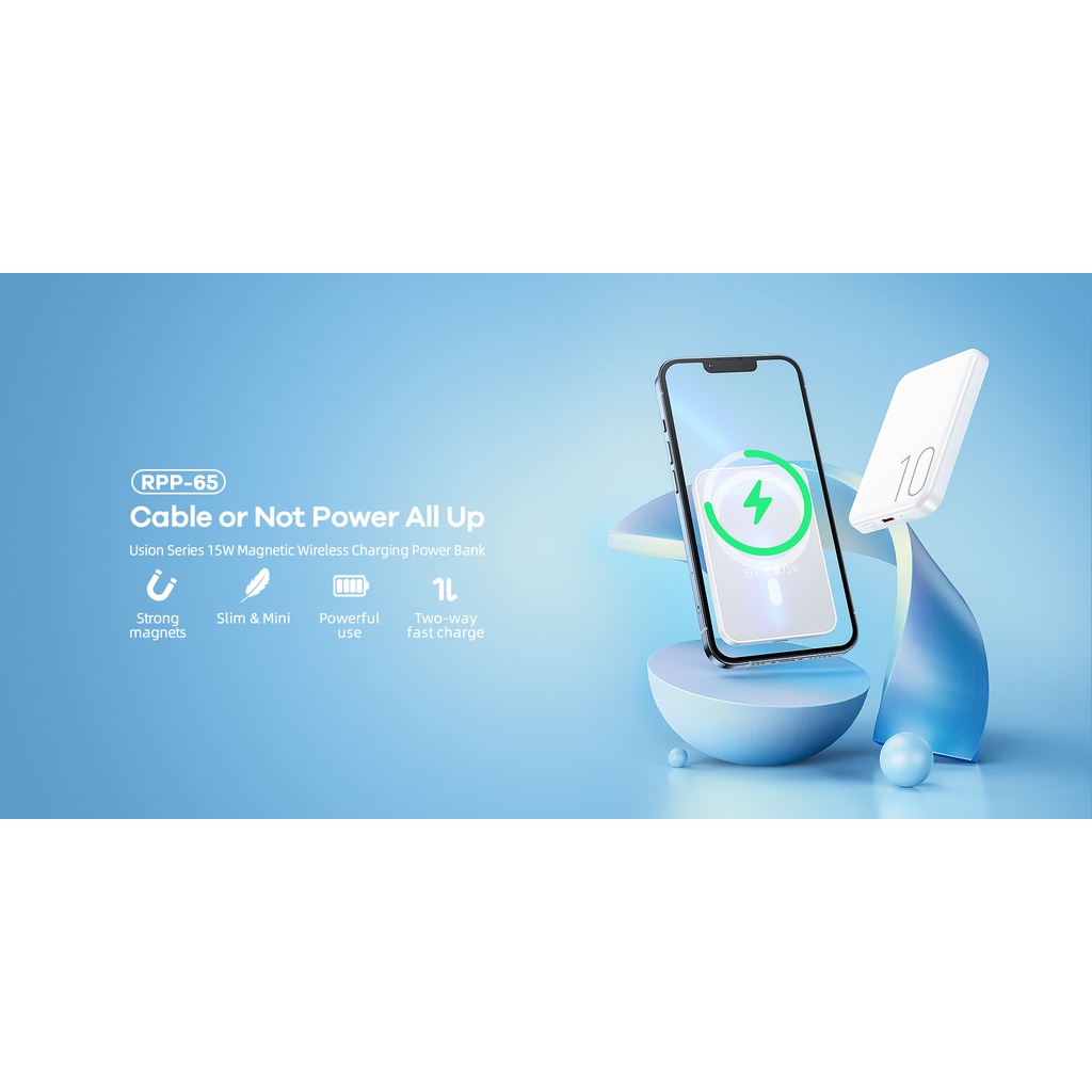 Remax RPP-65 Magnetic Wireless Charging Powerbank 10000mAh 15W PD+QC ...