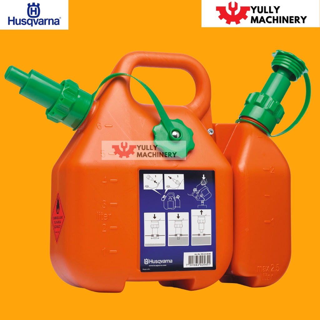 HUSQVARNA COMBI CAN (2T MIXTURE TANK) 2T OIL 2.5L PETROL 6L Shopee