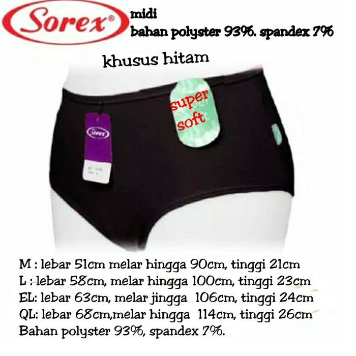 HITAM Cd Women's Panties Sorex Special Black (Mid-Mid) | Shopee Malaysia