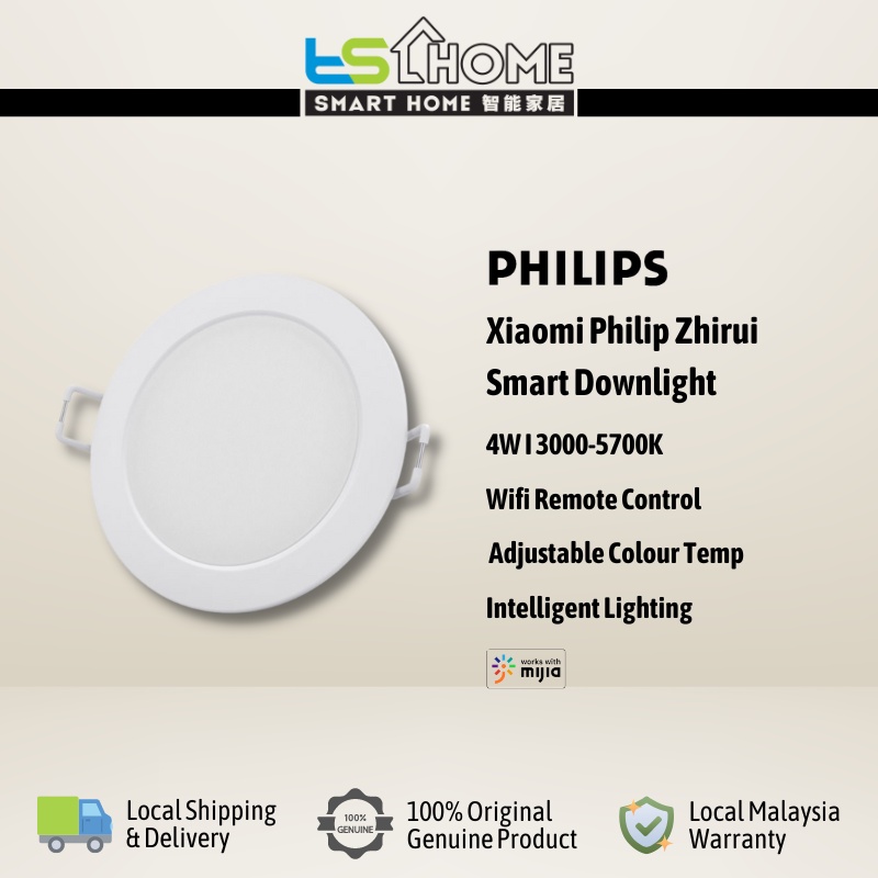 Xiaomi Mijia x Philips Zhirui LED Smart Downlight Adjustable 3000-5700K ...