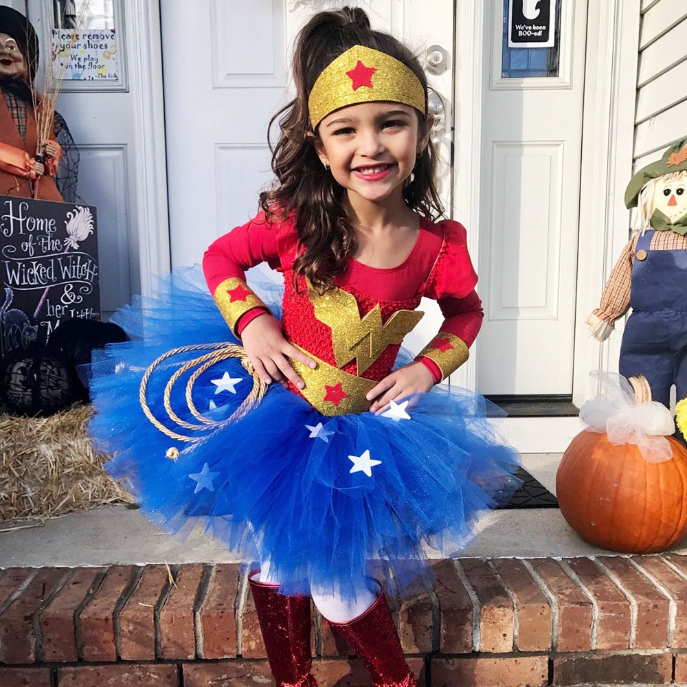 Girls Marvel Wonder Woman Dress Halloween Cosplay Mesh Tutu Dress Children  Dance Costume | Shopee Malaysia