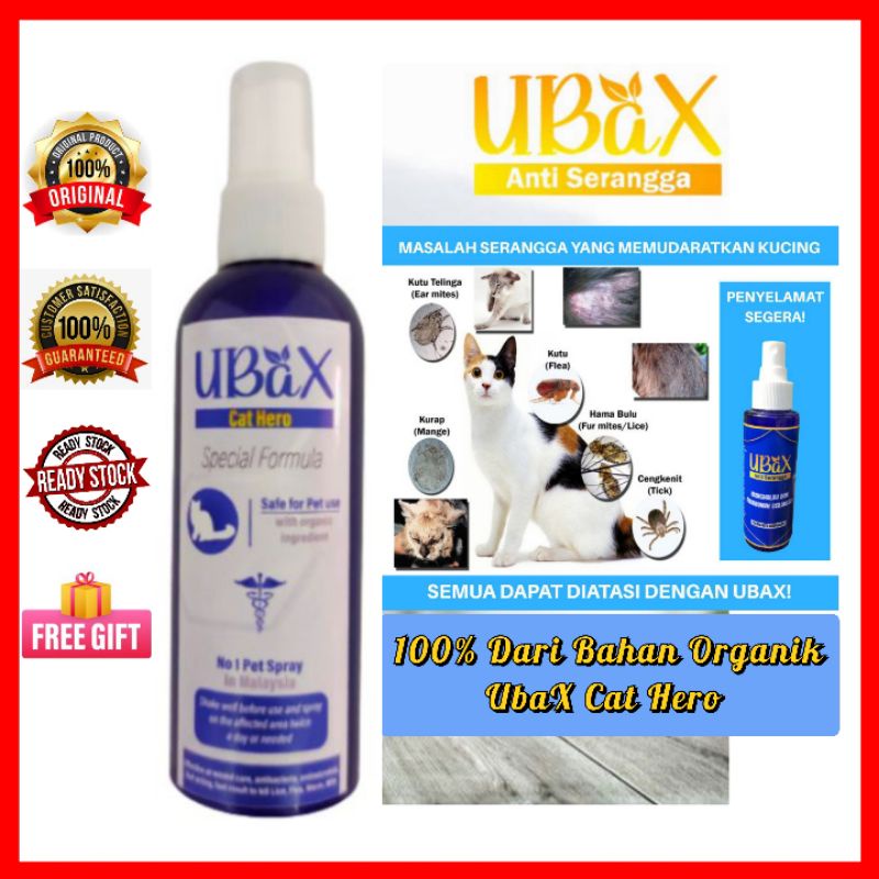 Spray Ubax Kucing Ready Stock Ubat Kurap Luka Kutu Hama Selsema Spray