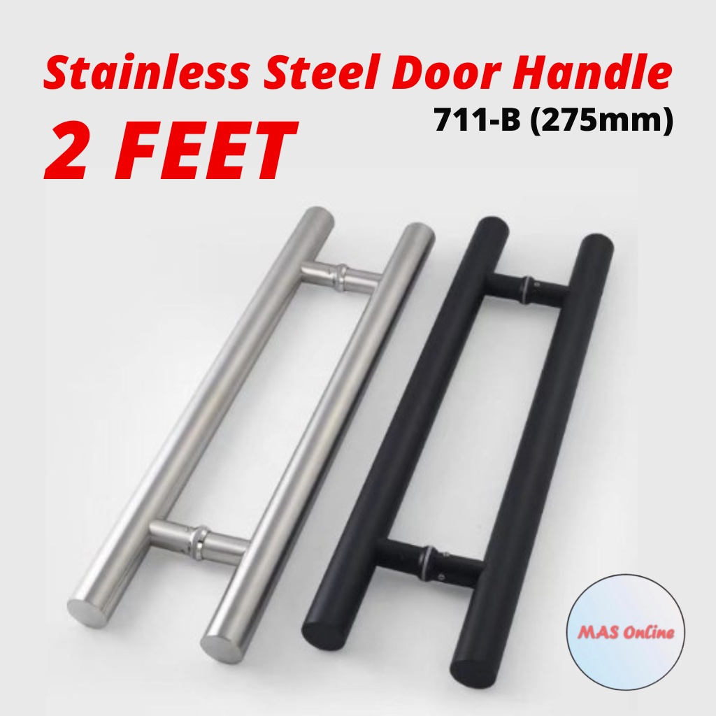 711B 600mm 2feet Stainless Steel Door Handle H Shape Tempered Glass