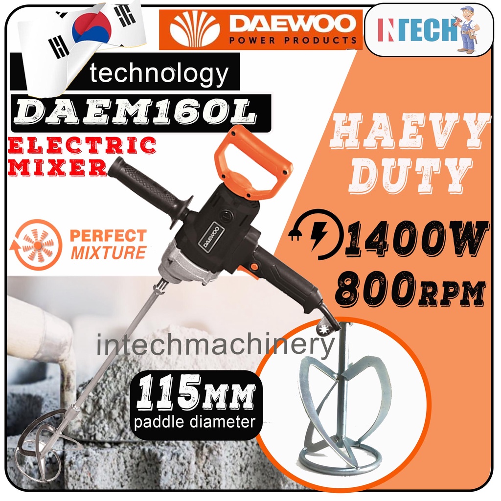 DAEWOO DAEM160L ELECTRIC MIXER CEMENT 1400W 115MM Shopee Malaysia
