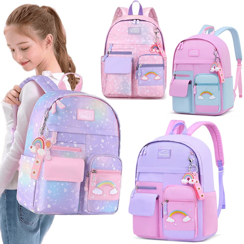 41cm/44cm Rainbow School Bag Kids Primary School Bag Backpack Beg