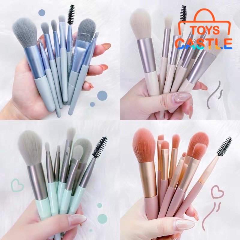 [Fast Shipping] 8pcs/Set Mini Makeup Brush Set/Eyeshadow Brush/Blush Brush Set 8 Cute Mini Soft Beauty Tools