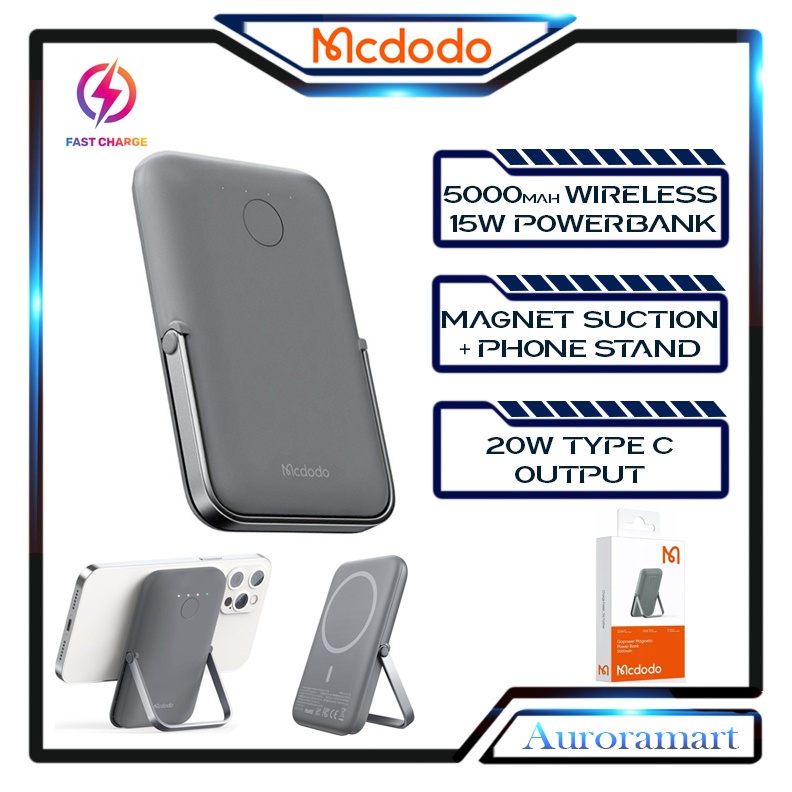 Mcdodo Powerbank Original 2In1 Wire & Wireless Magnetic 5000mah Fast ...