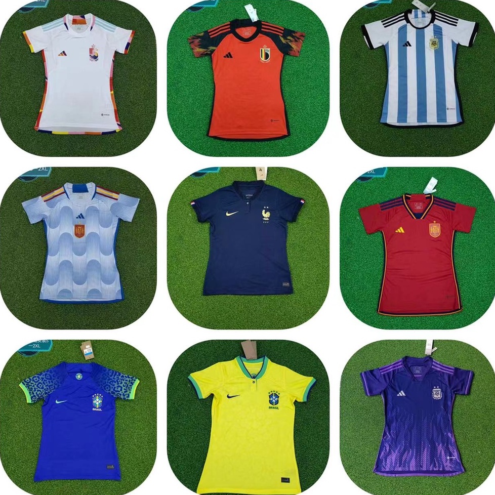 2022/23【woman】Belgium Argentina France Spain Brazil Home Shirt Size S-2XL football jersey