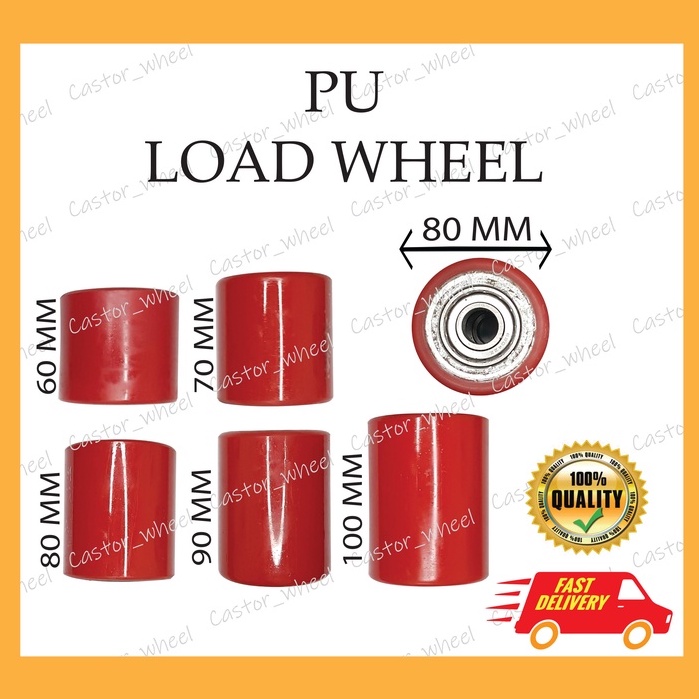 PU LOAD WHEEL/ PU HAND PALLET TRUCK /PU LOAD WHEEL C/W BEARING/PU LOAD WHEEL/ CASTER/CASTOR/RODA REPLACEMENT WHEEL