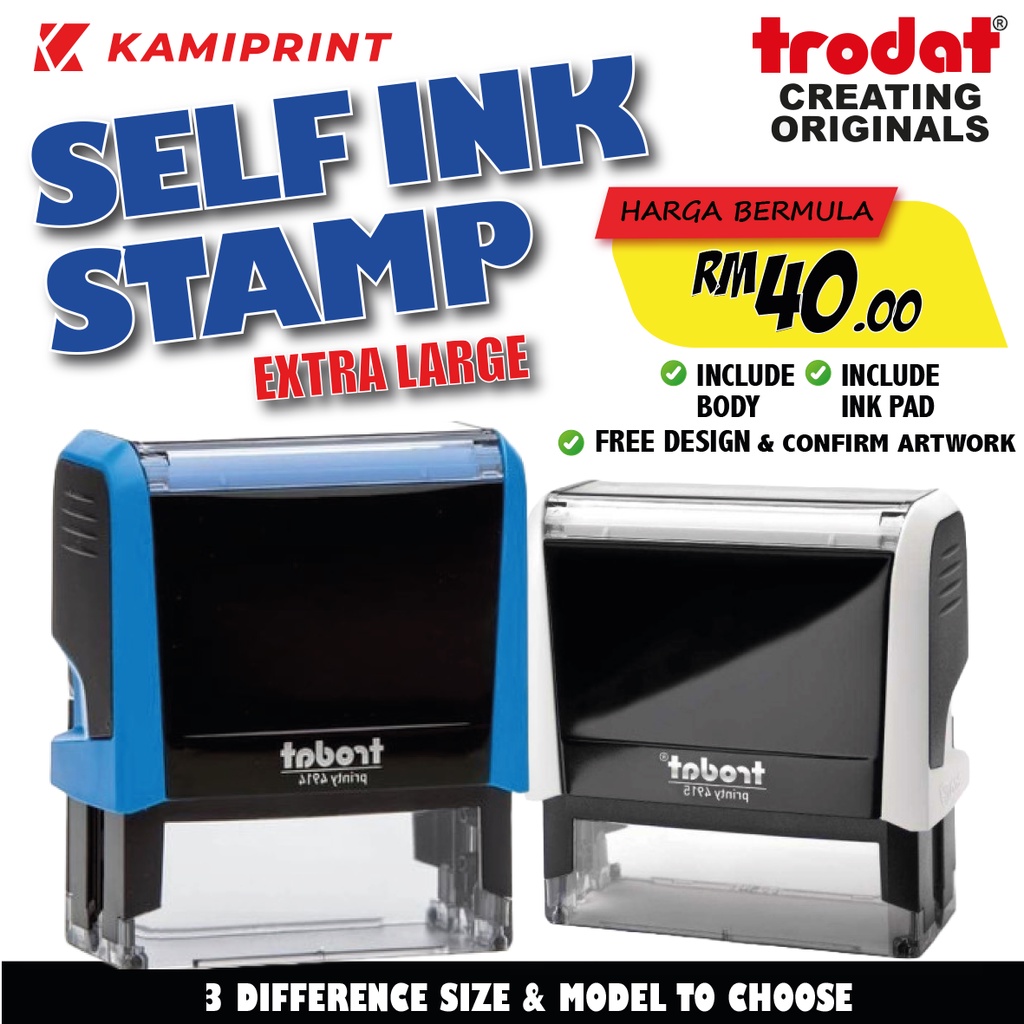 [BIG SIZE] COP MURAH / COP TRODAT ORIGINAL / SELF INK STAMP / RUBBER