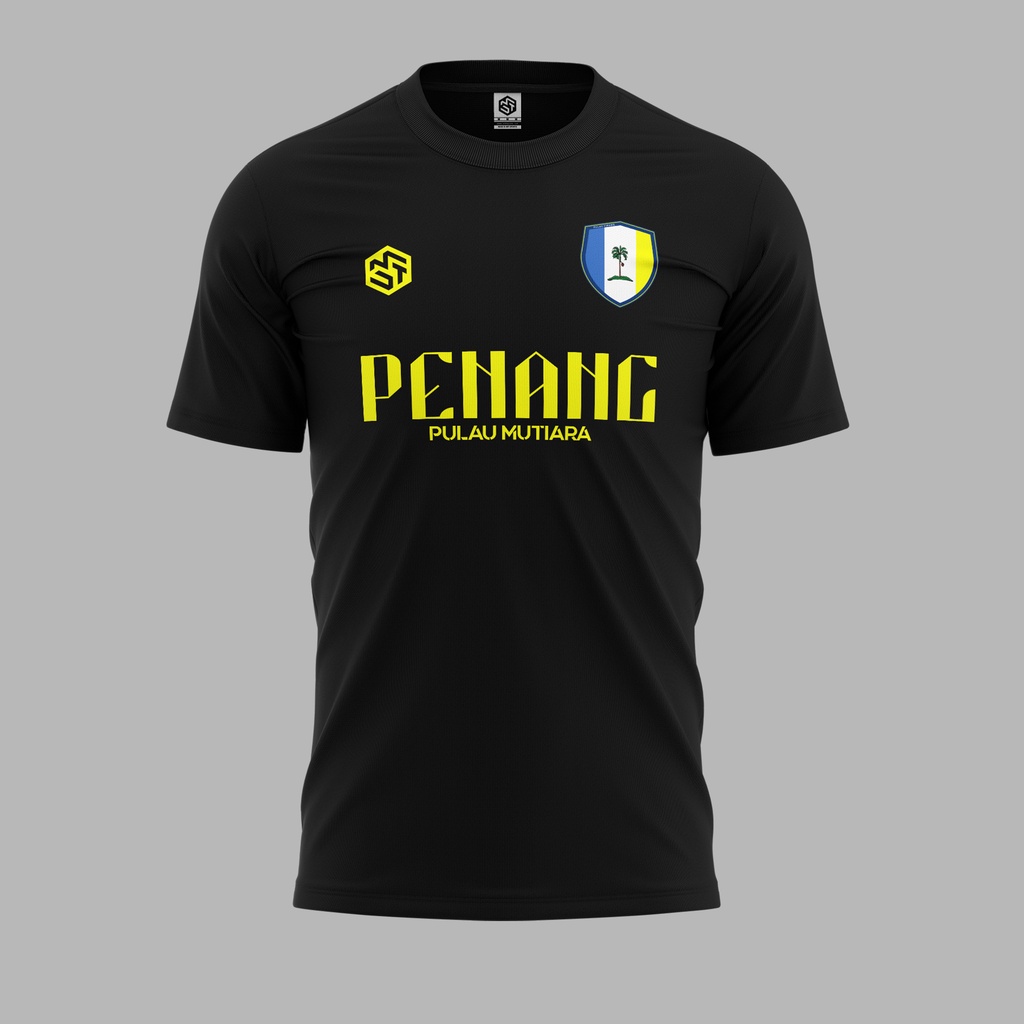 [READY STOCK] Pulau Pinang Pulau Mutiara Jersi Black/Yellow - Jersey Roundneck