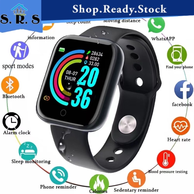 SRS_ Y68 Smart Watch Bluetooth IP67 Waterproof 115/116 Plus Fitness Tracker Watch Heart Rate Monitor Sport Smart Band 