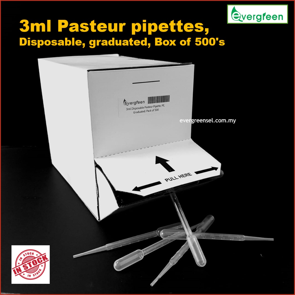 ( LOCAL READY STOCK ) 1ml/3ml Disposable Pasteur pipettes, PE