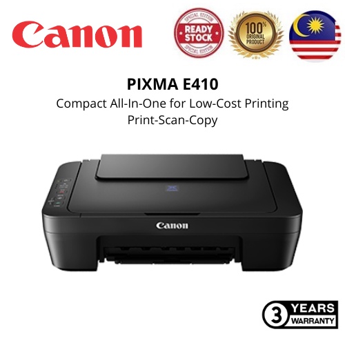 Canon Pixma E410 Black/Grey Compact All-In-One for Low-Cost Printer. Print Scan Copy E 410 (Color Random)