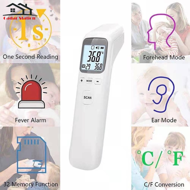 CS_ Infrared Forehead Thermometer Temperature Digital Shooter Temperature Scanner LCD Shopee