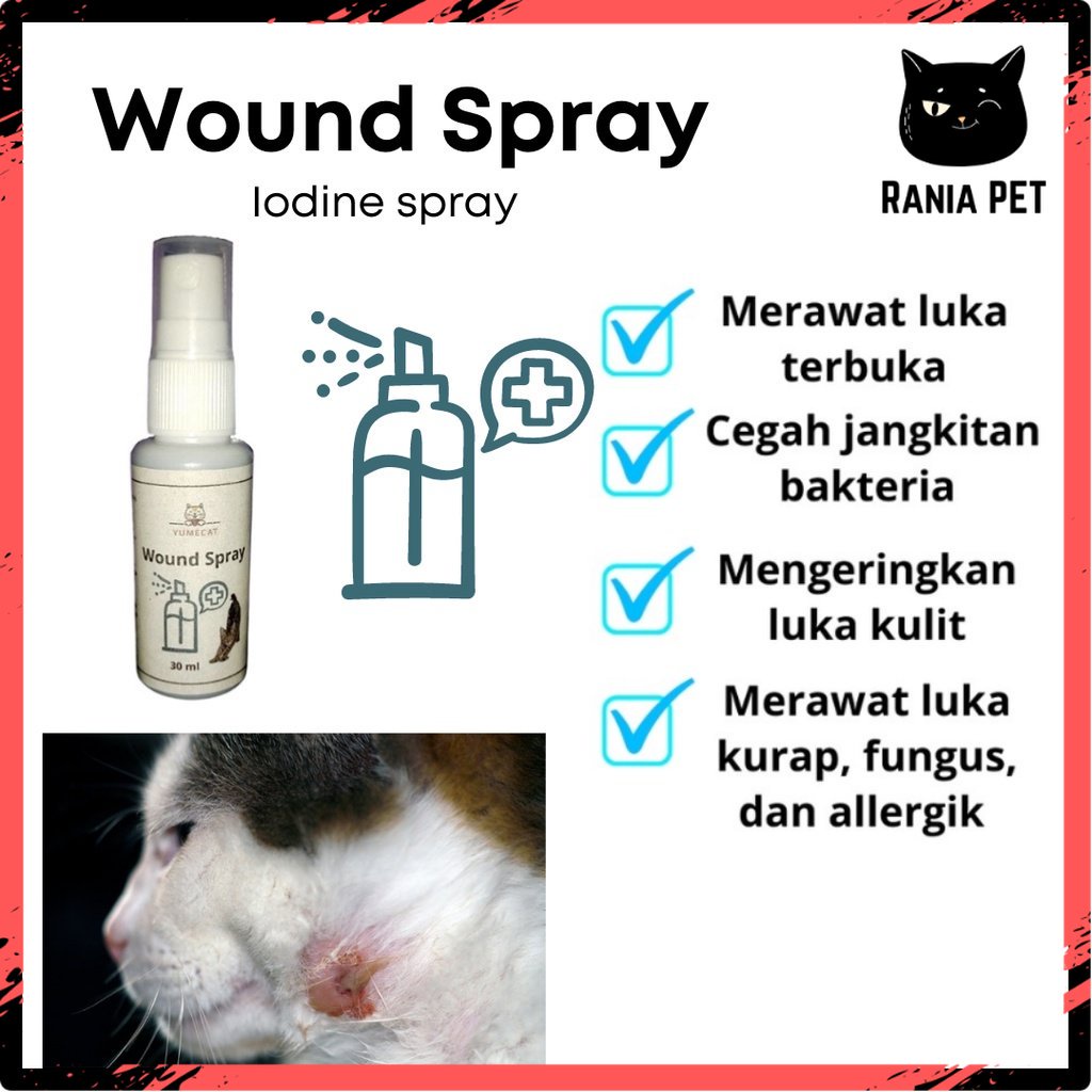 RaniaPET Ubat Luka Kucing, Spray Kucing, Cat Spray, Ubat Kurap Kucing