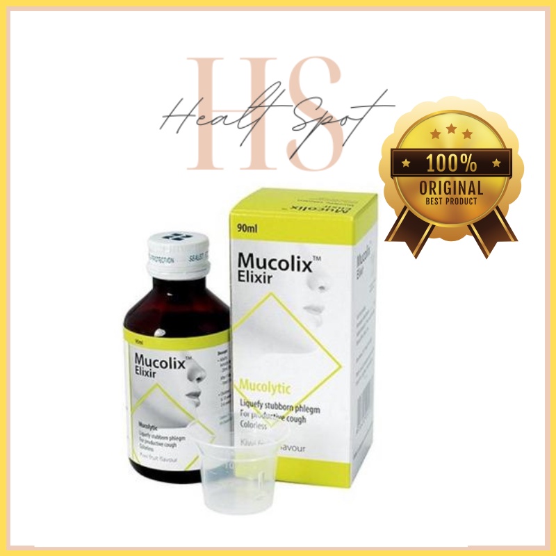 Mucolix Syrup 90mL Kiwi Flavour (Ubat Batuk/ Pecah Kahak) Cough Syrup