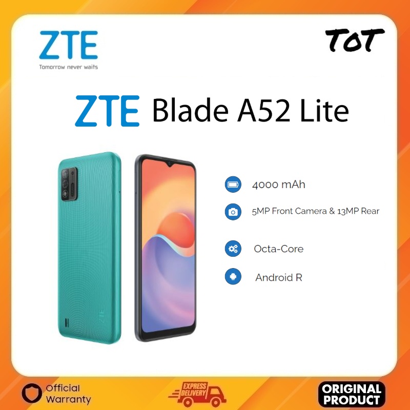 ZTE Blade A52 Lite (2GB+32GB/64GB) l 6.52inch HD+ l 4000mAh