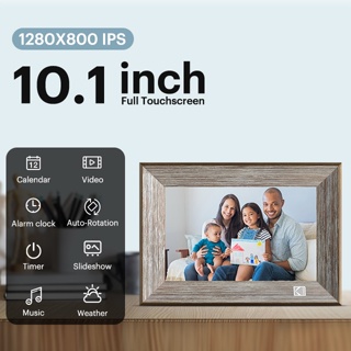 Digital Photo Frame 32GB SD Card 7 Inch 1024x600 High Resolution IPS Display Digital Picture Frames Auto-Rotate Image Preview Background Music Video Calendar with Remote Control 
