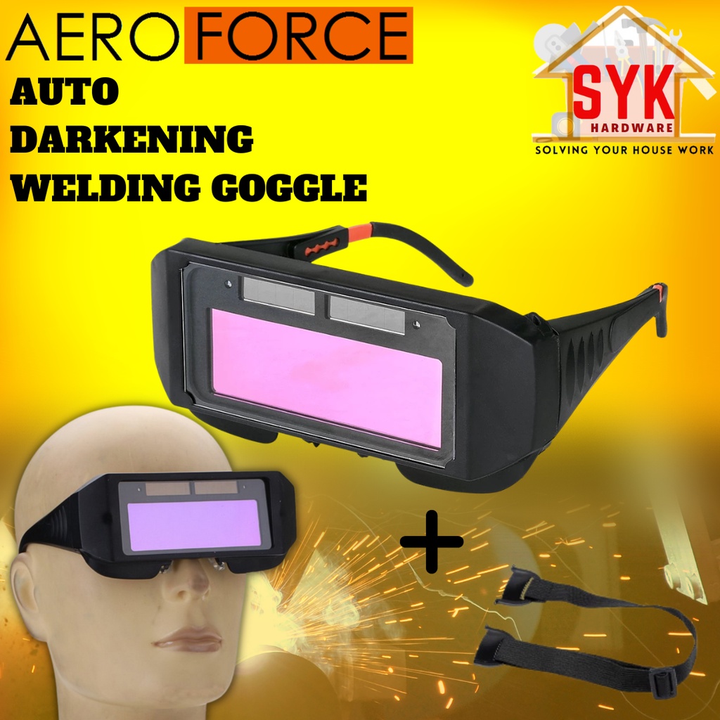 SYK AeroForce Solar Auto Darkening Welding Goggle Glass Eyes Goggle Welder Glass Eyes Shield